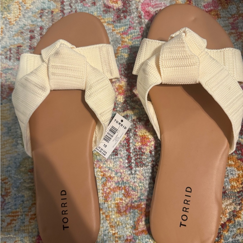 Torrid Women's Ivory Knotted Slide Sandals